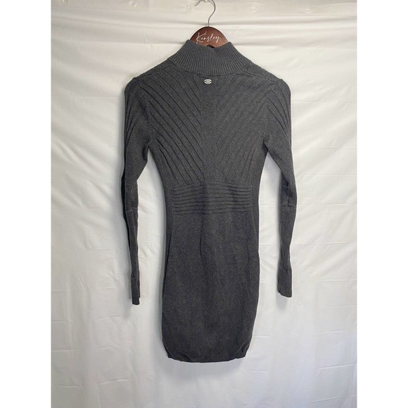 Athleta Women’s Ribbed Knit 1/4 Zip Mock Neck Sweater Dress Grey‎ Size XS - Picture 2 of 6